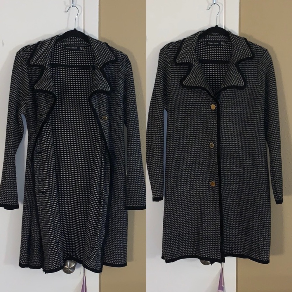 Ivanka Trump Tweed Button Up Long cardigan/coat
